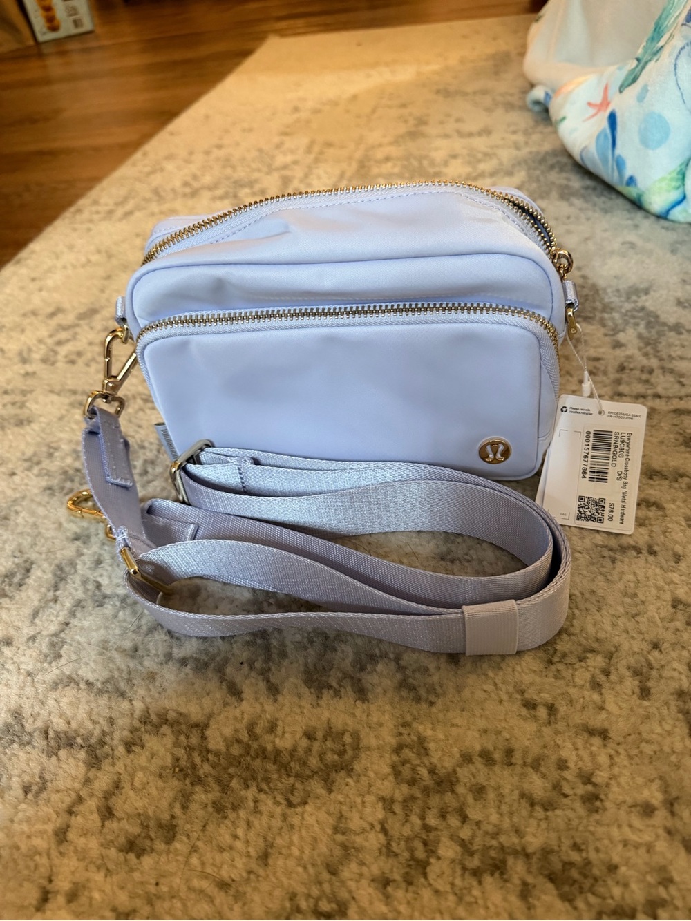 lululemon athletica Light Lavender Crossbody Bag with Gold Hardware